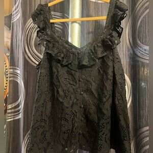 Torrid Lace Ruffle Button Front Size 2